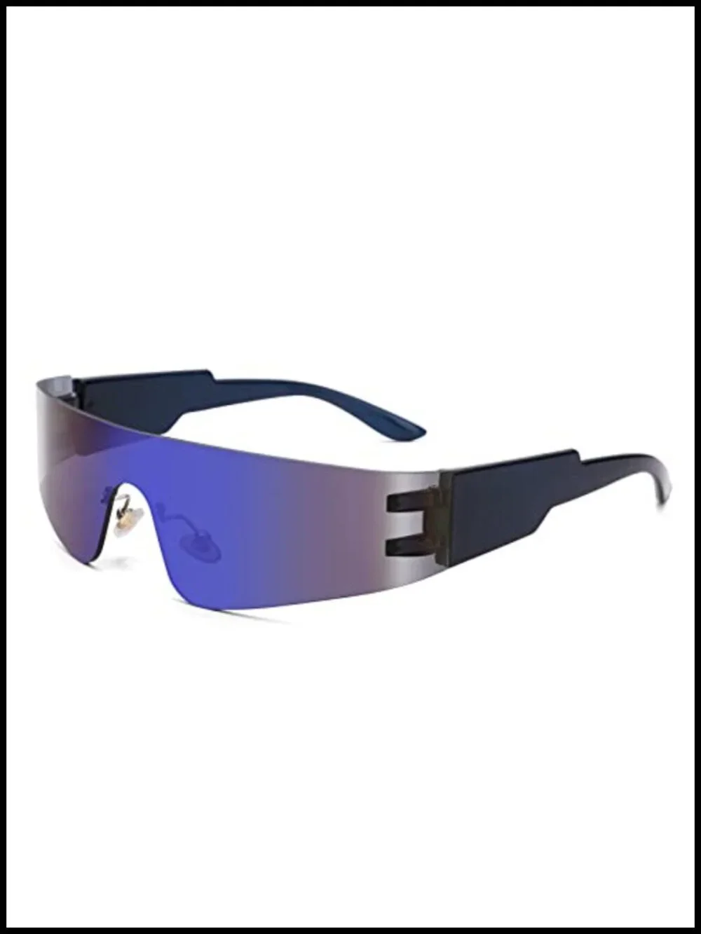 Wrap Around Sunglasses Women Men Y2K Rimless Futuristic Shield Flat Top Shades